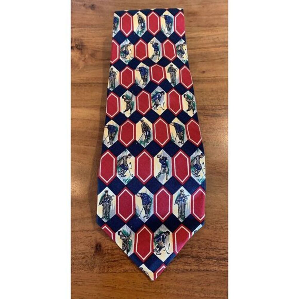 Robert Talbott 100% Italian Silk Golf Clubs Golfer Tie Hand Sewn Handmade In USA